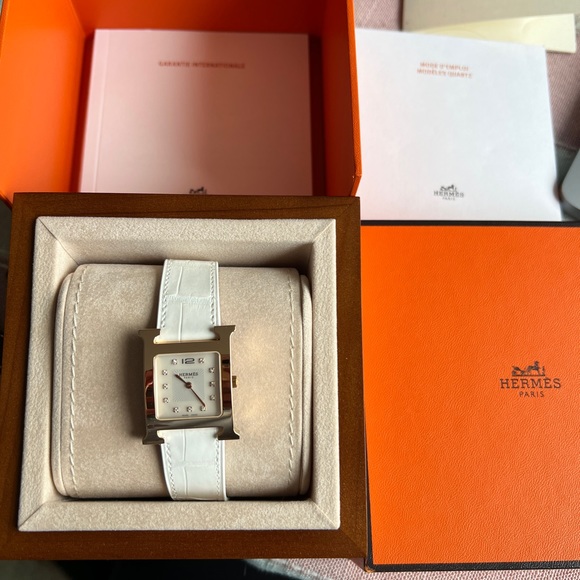 Hermes Accessories - Brand new hermes heure H diamond watch rose gold